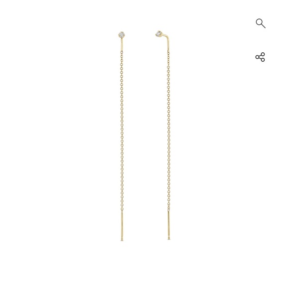Zoe Chicco diamond and 14k gold threader earrings - Picture 8 of 9